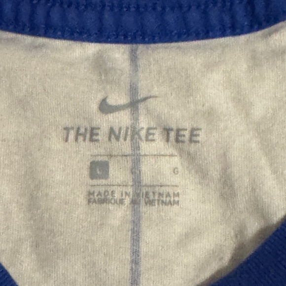 3/$10 Nike Blue and White Short Sleeve Baseball Tee - Picture 5 of 6